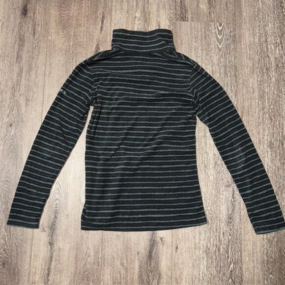 Columbia Fleece Jacket Half Zip Blue Black Striped Women’s Size S Small - Picture 4 of 4